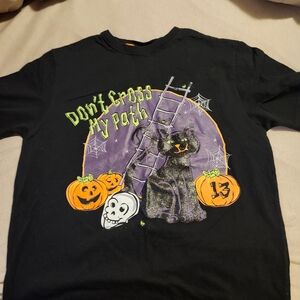 Y2k cat halloween shirt black vintage